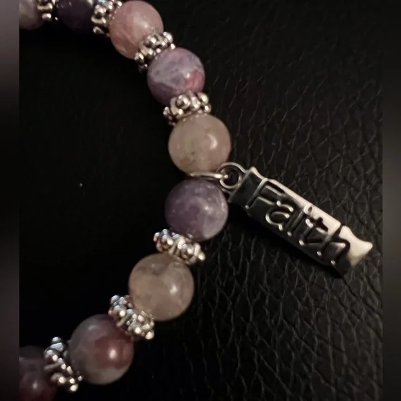 AAA+ Dreamy Natural Gemstone Amethyst with Cross Charm. - Picture 8 of 10
